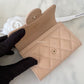 CHANEL Classic Beige Clair Caviar Small Snap Card Holder Gold Hardware