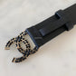 CHANEL 21B Black CC Diamante Leather Chain Belt Size 70 Light Gold Hardware