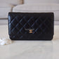 CHANEL Black Caviar Classic Wallet On Chain Gold Hardware