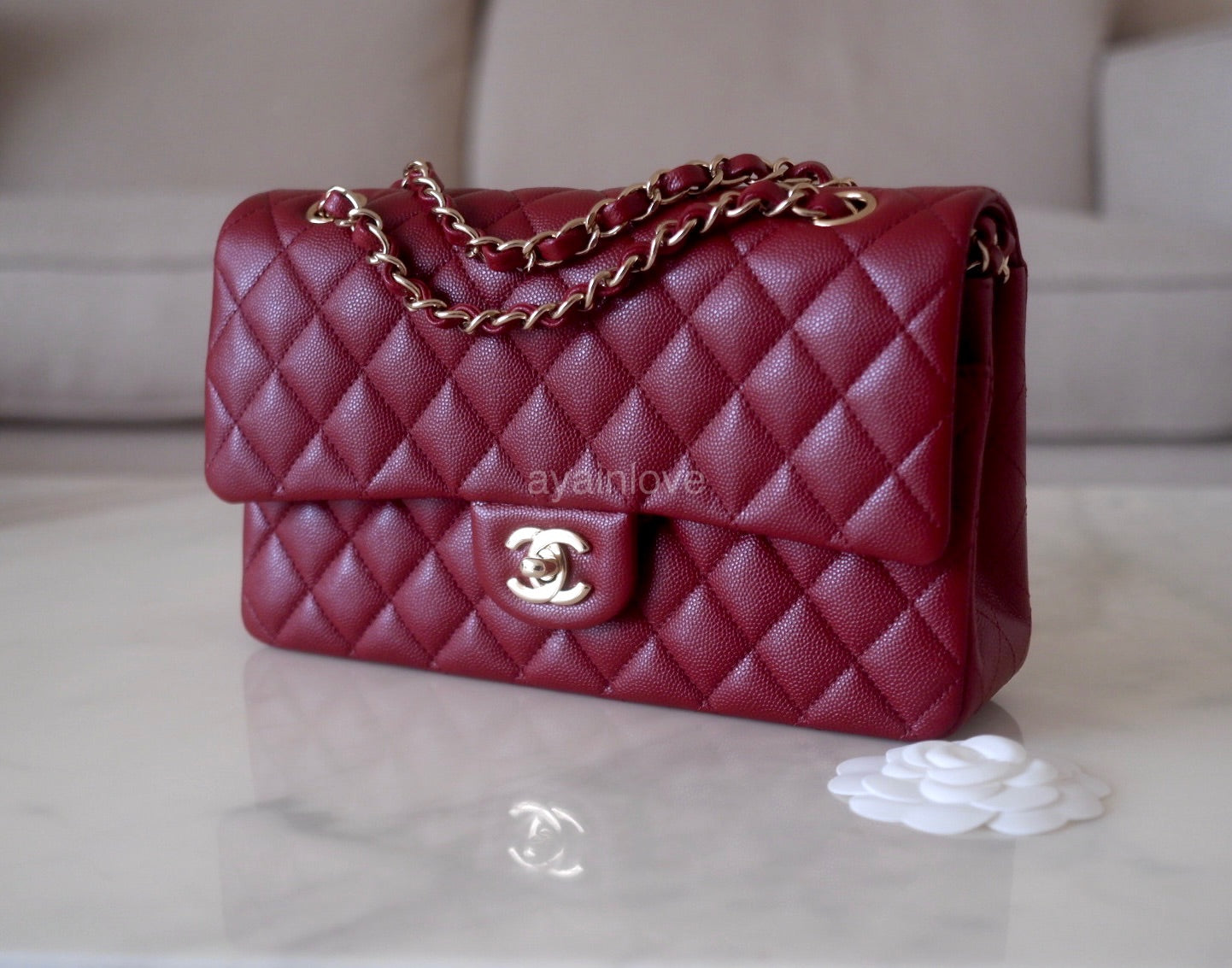Chanel Large Classic Flap Bag. Black/Burgundy
