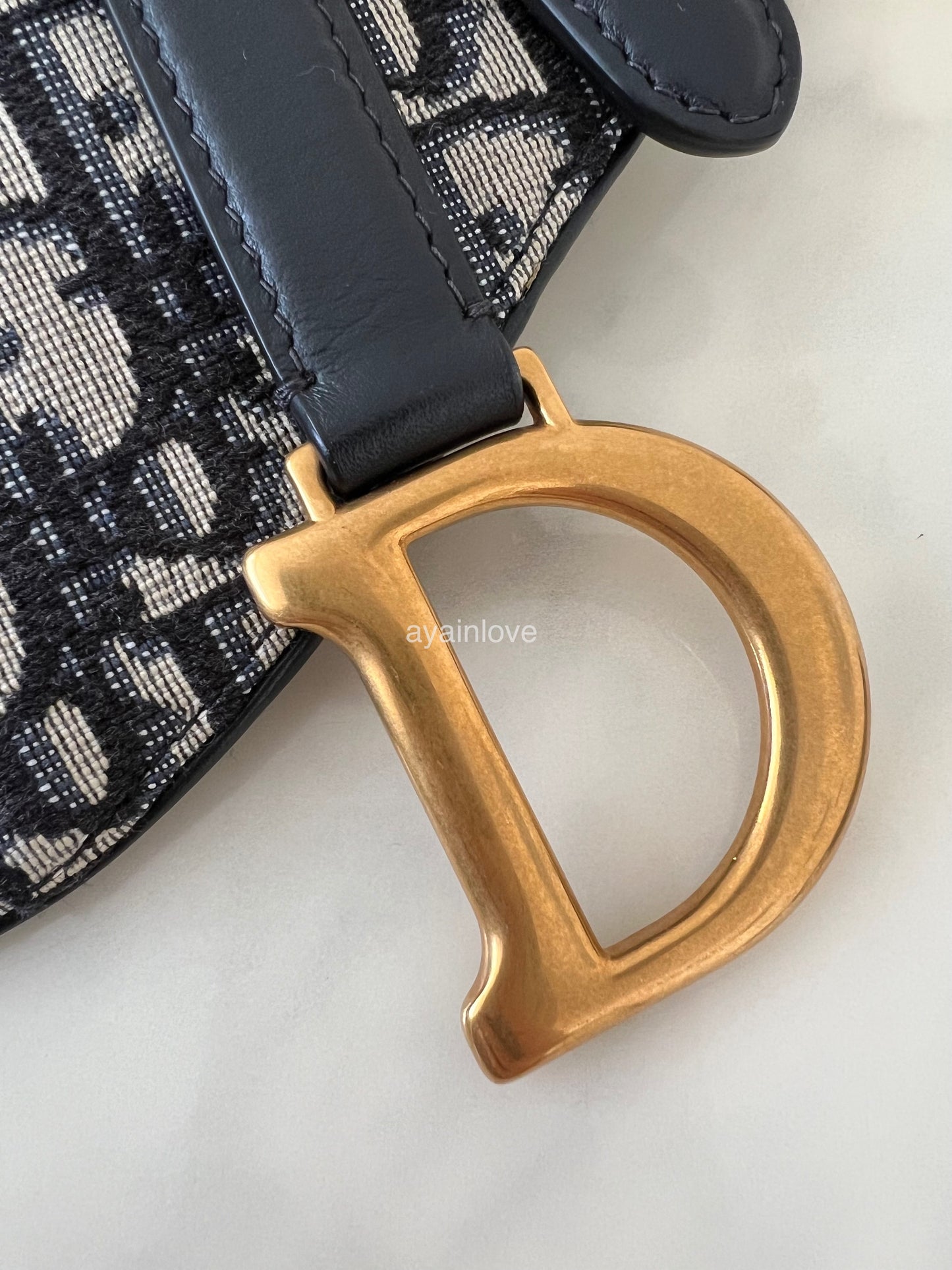 DIOR Saddle Blue Oblique Jacquard Belt Pouch Bag Gold Hardware