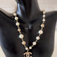 CHANEL 19C Pearl CC Short Necklace Light Gold Hardware