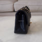 CHANEL 17C Black Caviar Edge Stitching Rectangular Mini Flap Bag Gold Hardware