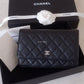 CHANEL Black Caviar Classic Wallet On Chain Microchipped Silver Hardware