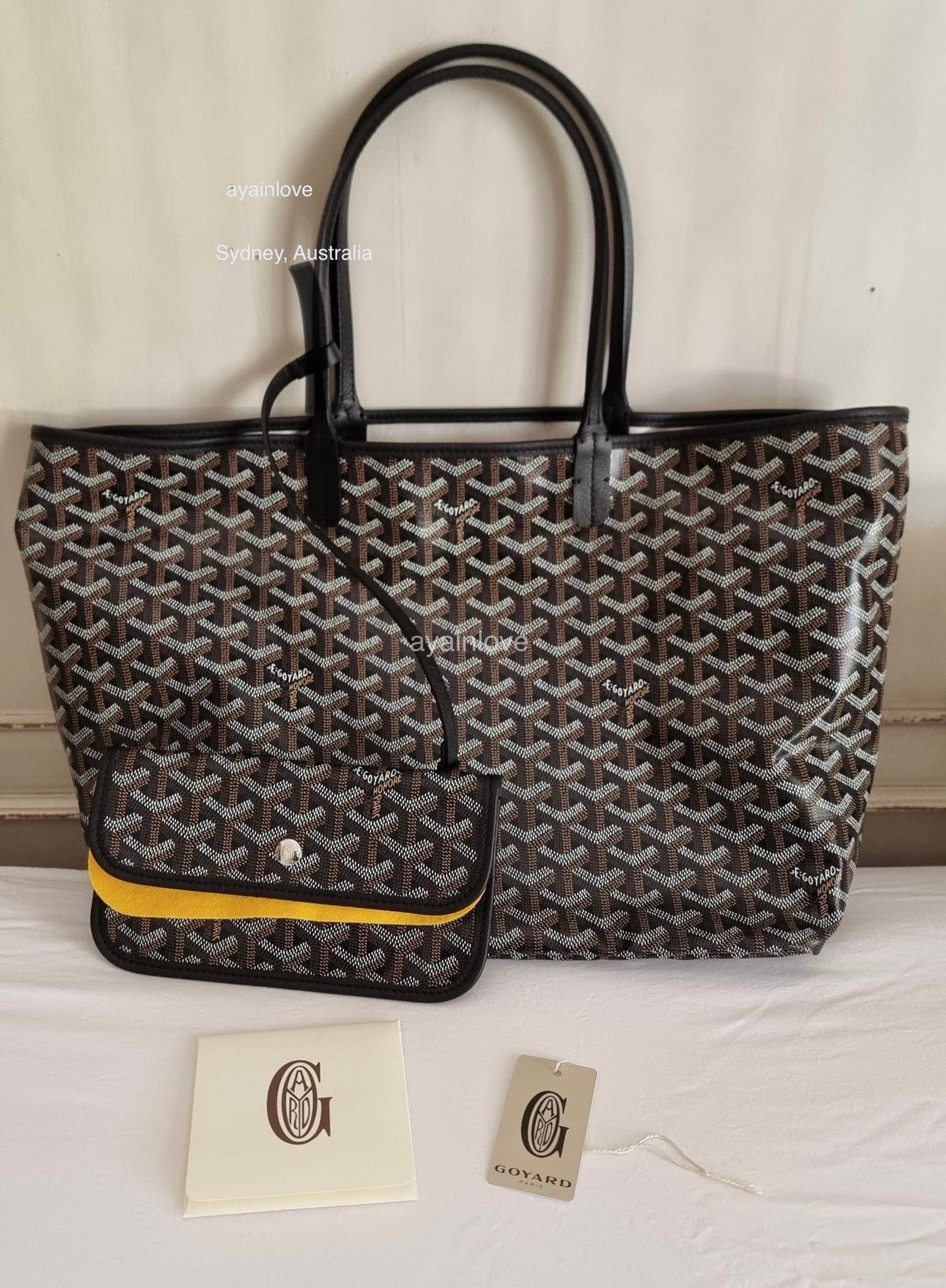 GOYARD St Saint Louis PM Black Tote Bag plus GOYARD Nécessaire Bag Organizer