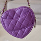CHANEL 22S Purple CC in Love Heart Small Cross-Body Bag Light Gold Hardware