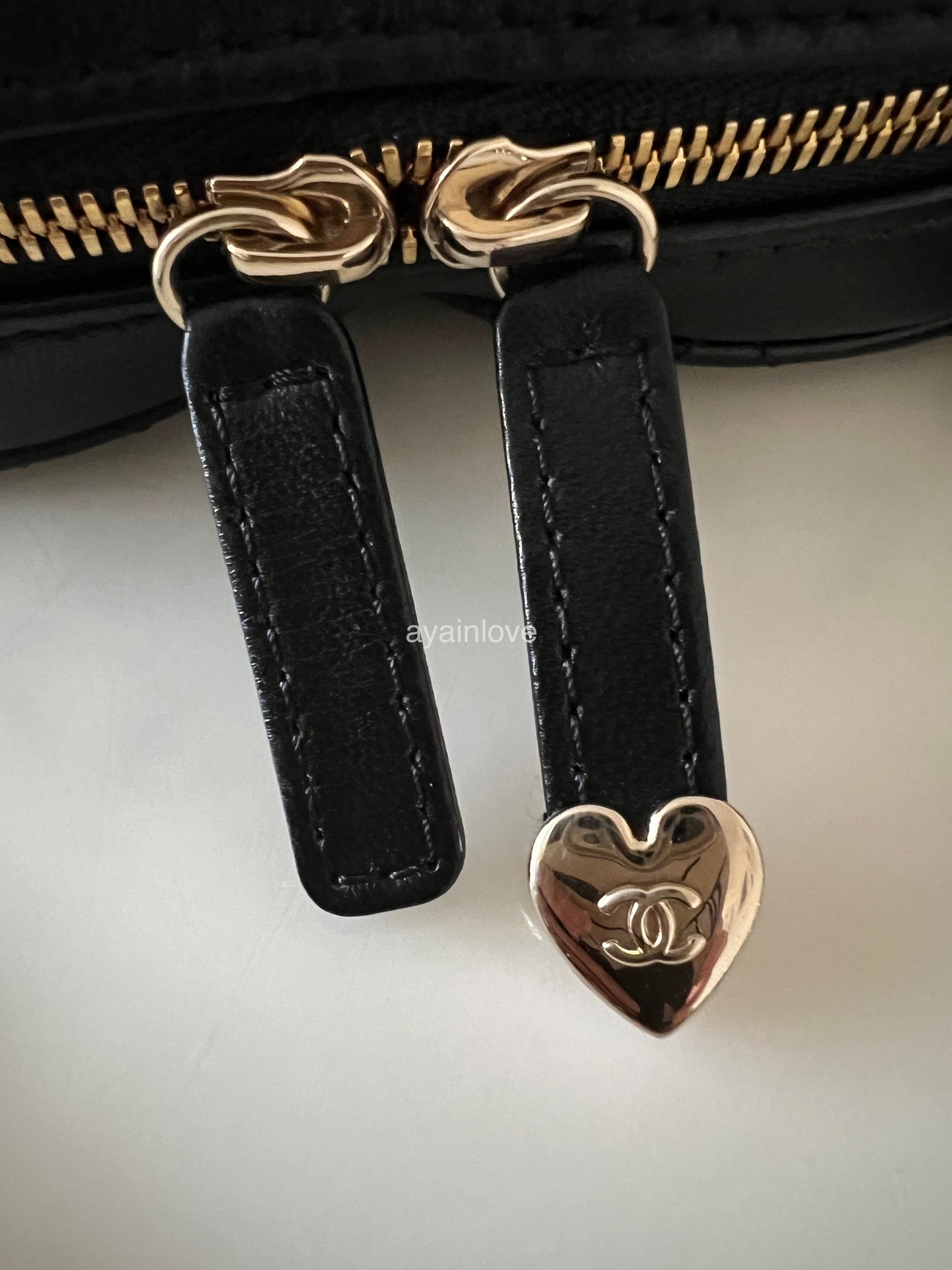 CHANEL 22S Black Large Heart Bag CC in Love Light Gold Hardware