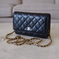 CHANEL Black Caviar Classic Wallet On Chain Gold Hardware