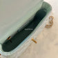 CHANEL 21K Iridescent Light Green Caviar My Perfect Square Mini Flap Bag Gold Hardware