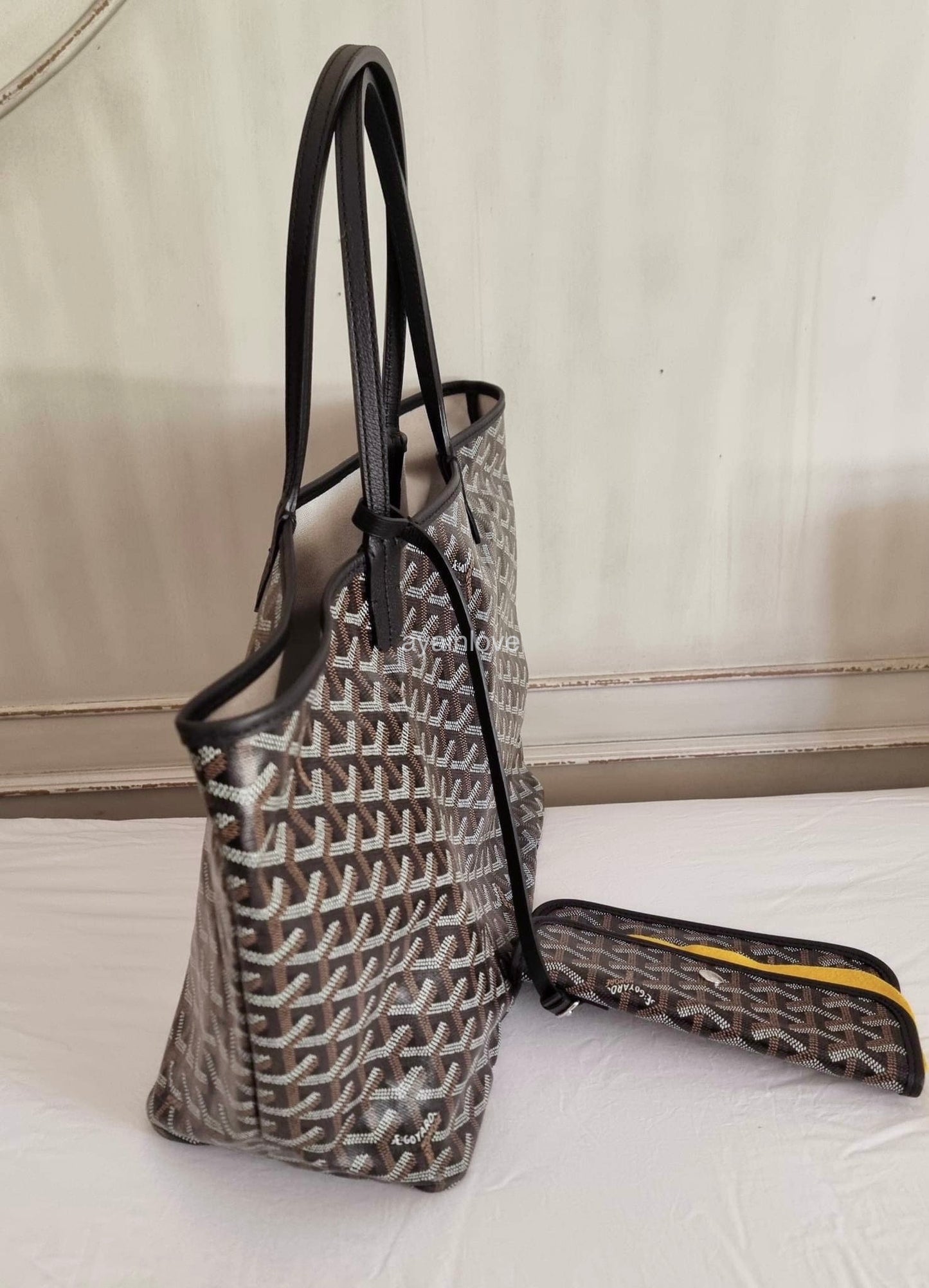 GOYARD St Saint Louis PM Black Tote Bag plus GOYARD Nécessaire Bag Organizer