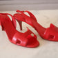 HERMES Premiere Red Rogue Shoes Heel Sandals Size 38