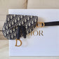 DIOR Saddle Blue Oblique Jacquard Belt Pouch Bag Gold Hardware