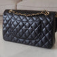 CHANEL Black Caviar Medium/Large Microchipped Classic Flap Bag Gold Hardware