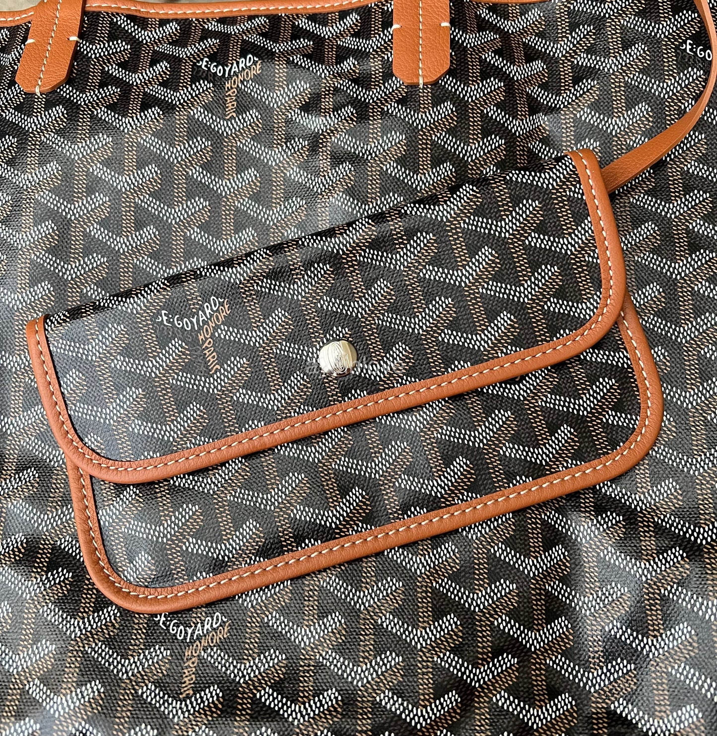 GOYARD St Saint Louis PM Brown and Black Tote Bag