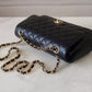 CHANEL Black Caviar Medium/Large Microchipped Classic Flap Bag Gold Hardware