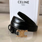 CELINE Small Black Triomphe Belt Calf Skin Size 90