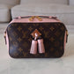 LOUIS VUITTON Saitonge Monogram Pink Rose Poudre Calf Skin Leather Gold Hardware