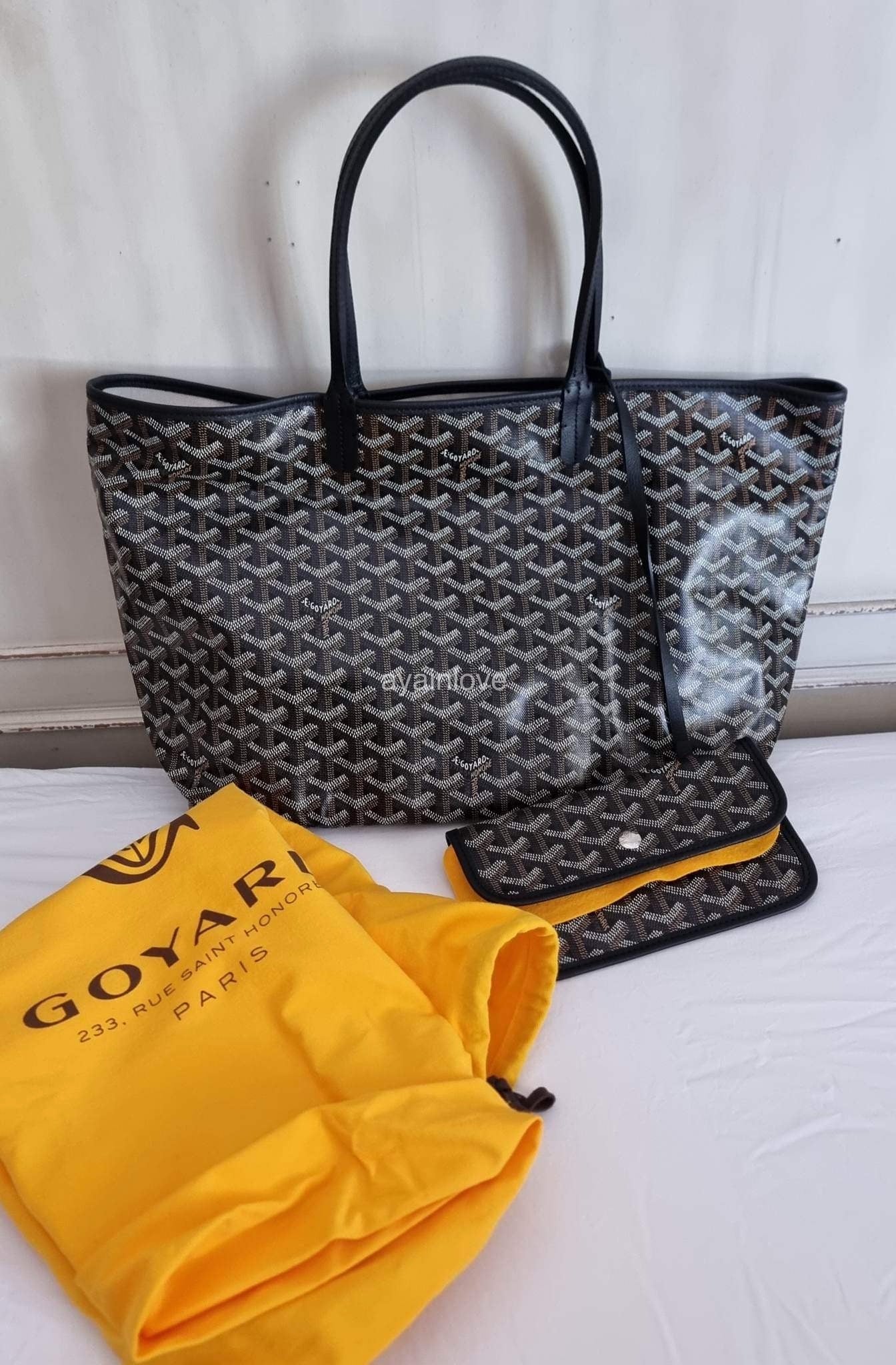 GOYARD St Saint Louis PM Black Tote Bag plus GOYARD Nécessaire Bag Organizer