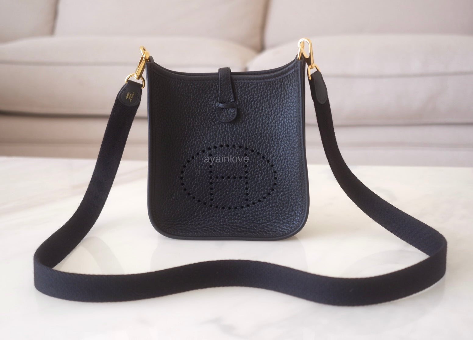 Hermes Noir Mini TPM 16 Evelyne e Messenger Bag Handbag