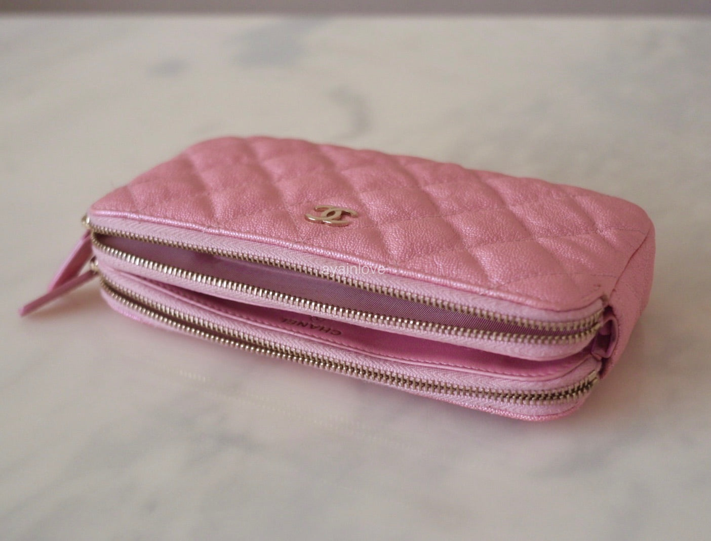 Chanel pink clutch online with chain