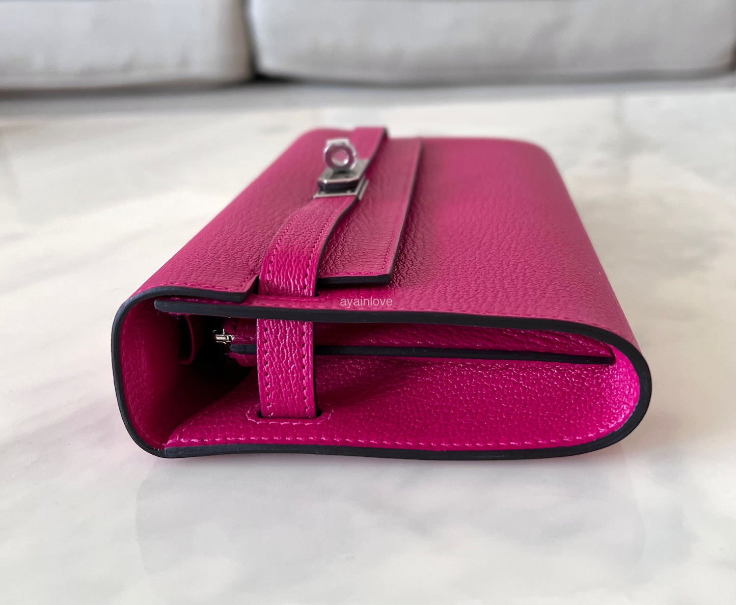 HERMES Kelly To Go 18 KTG Clutch Chèvre Rose Mexico Palladium Hardware –  AYAINLOVE CURATED LUXURIES