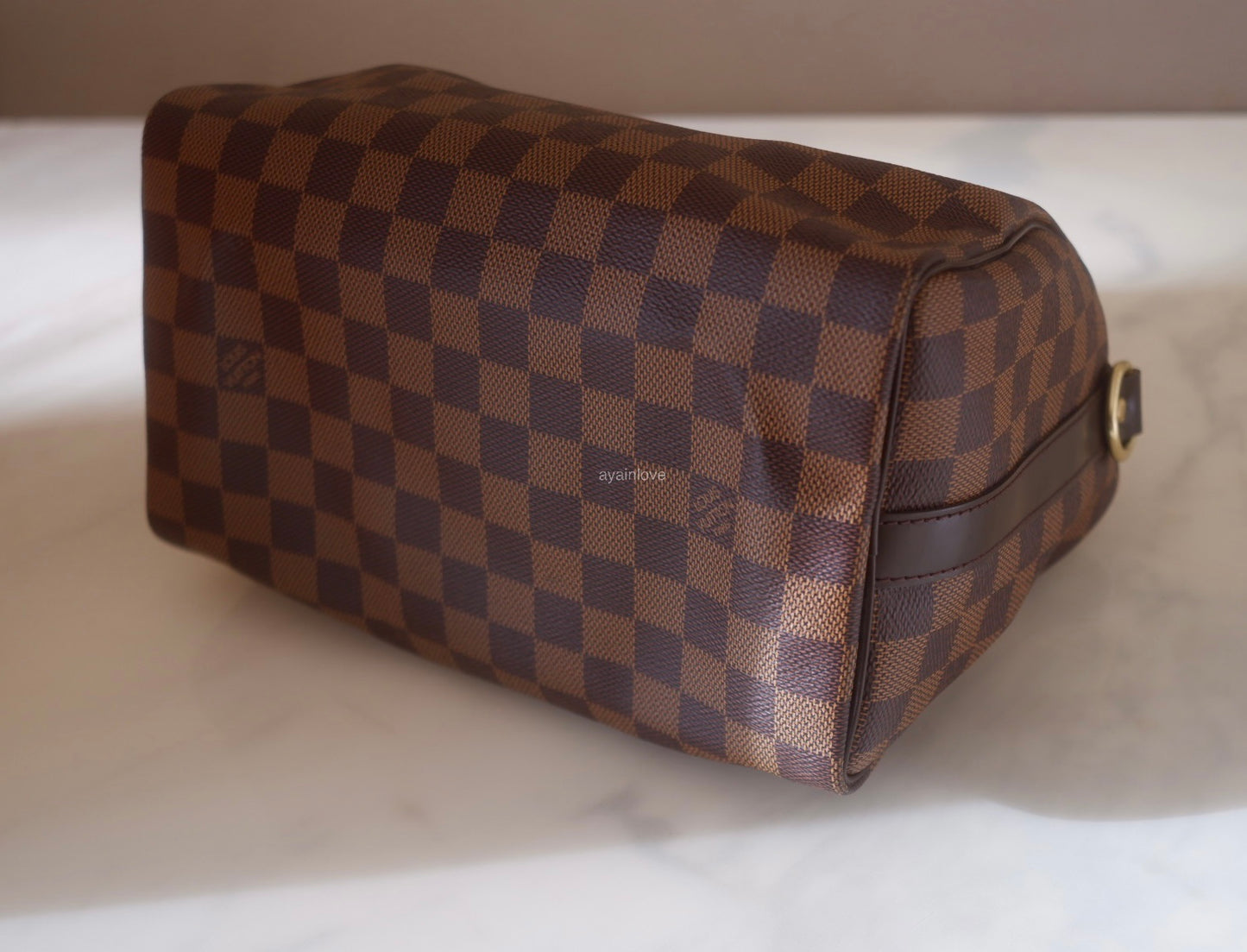 LOUIS VUITTON LV Speedy Bandouliere 25 Damier Ebene Gold Hardware