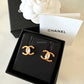 CHANEL 23C Gold Crystal CC Stud Earrings