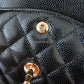 CHANEL Black Caviar Medium/Large Microchipped Classic Flap Bag Gold Hardware