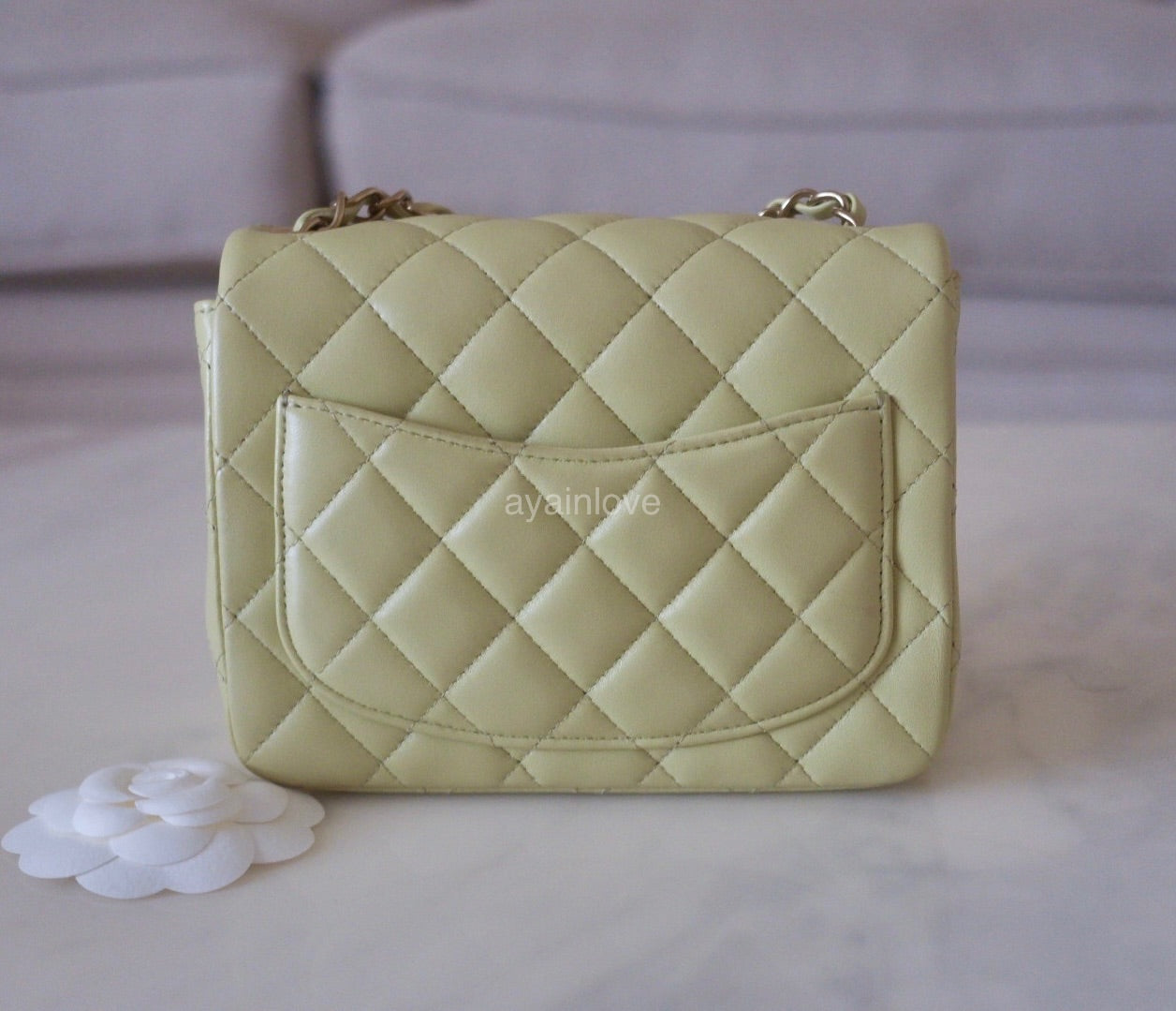 Light Pink Quilted Lambskin Mini Flap Bag Gold Hardware, 2023