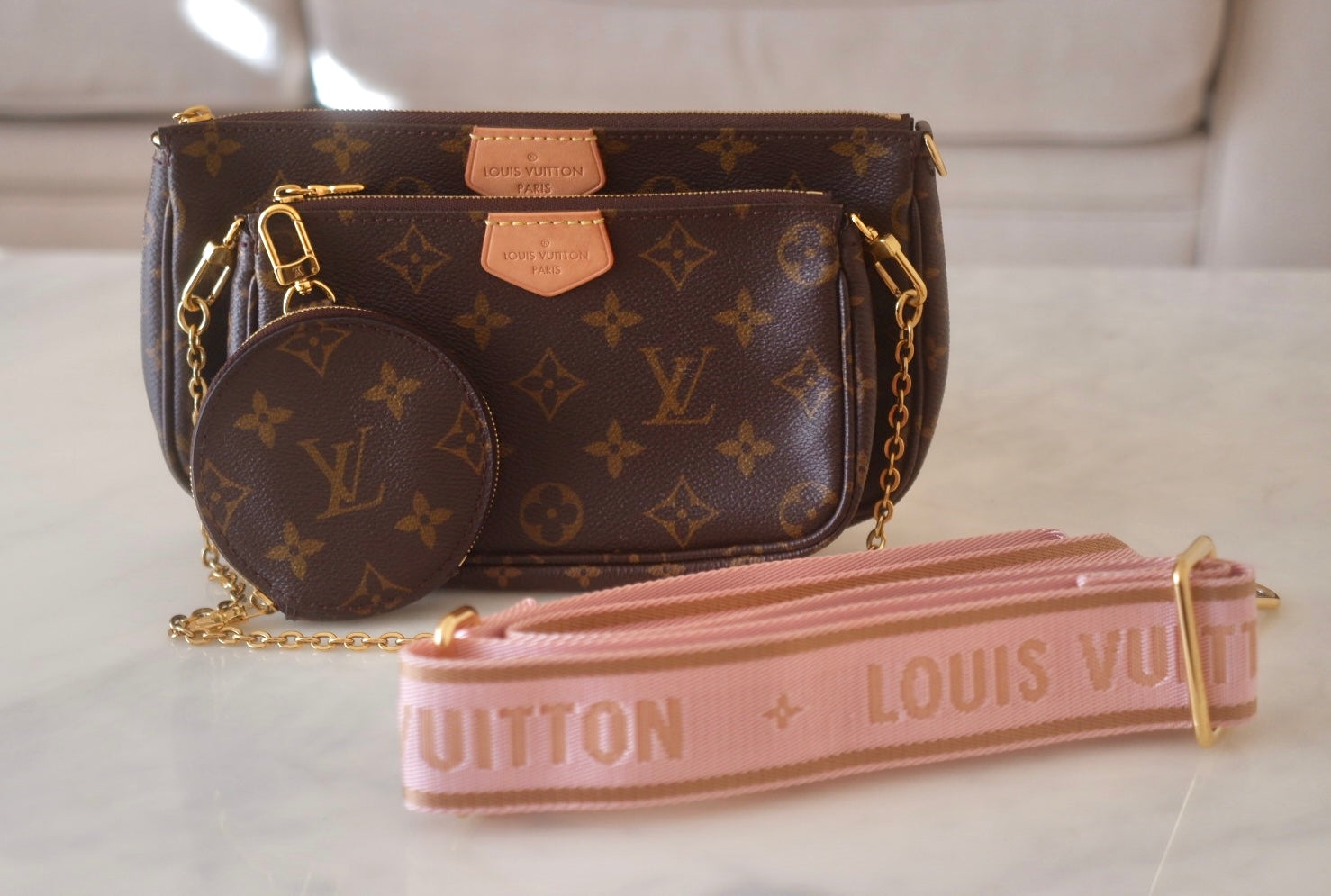 Louis Vuitton Rose Clair Multi-Pochette Accessories Bag