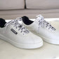 CHANEL White Leather Script CC Logo Weekend Sneakers Trainers Shoes Size 38 EU