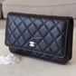 CHANEL Black Caviar Classic Wallet On Chain Microchipped Silver Hardware