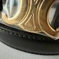 CELINE Small Black Triomphe Belt Calf Skin Size 90