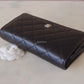 CHANEL Black Caviar Classic Wallet On Chain Microchipped Silver Hardware