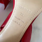 HERMES Premiere Red Rogue Shoes Heel Sandals Size 38