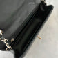 CHANEL 17C Black Caviar Edge Stitching Rectangular Mini Flap Bag Gold Hardware