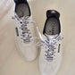 CHANEL White Leather Script CC Logo Weekend Sneakers Trainers Shoes Size 38 EU