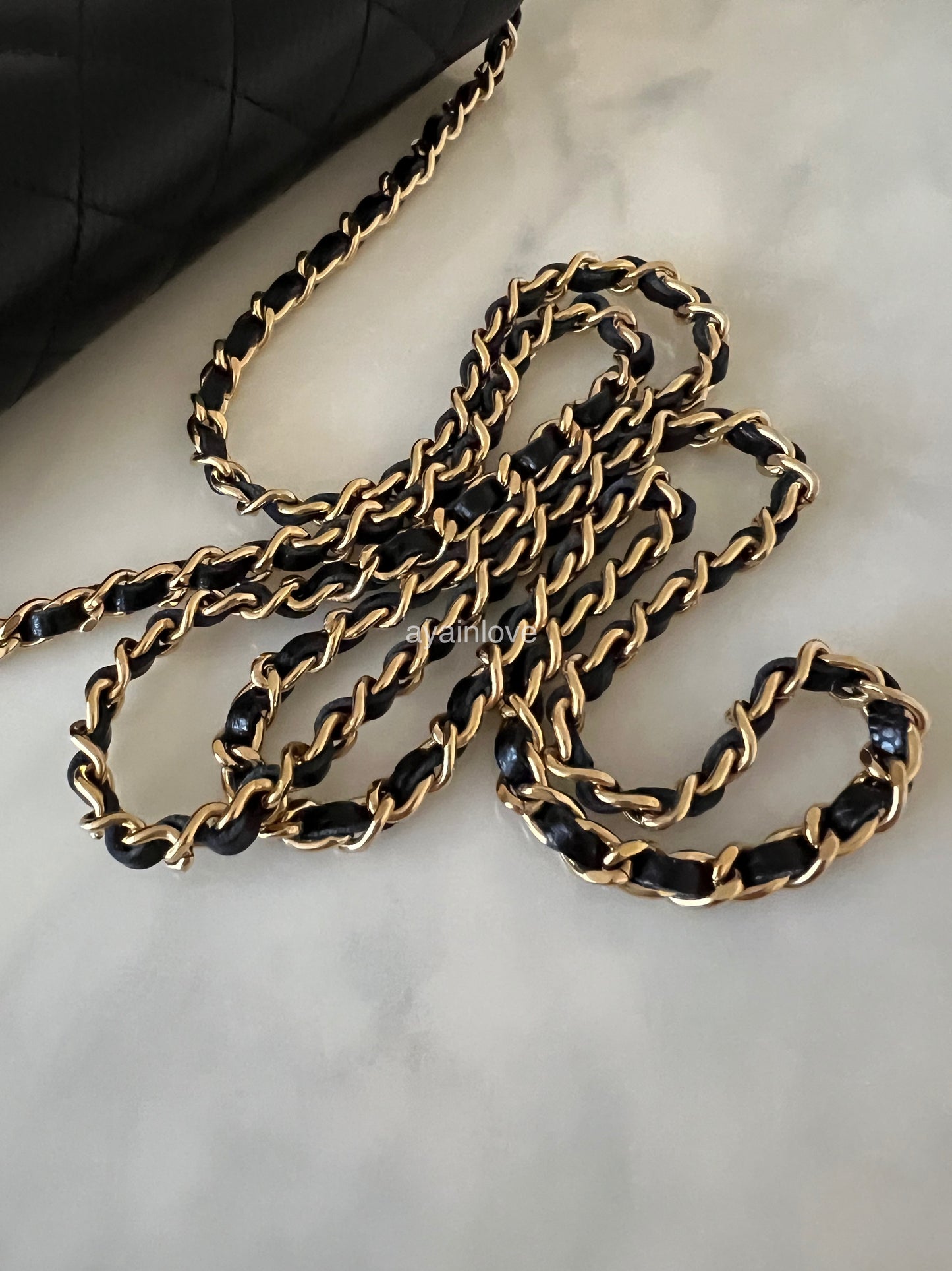 CHANEL Black Caviar Classic Wallet On Chain Gold Hardware