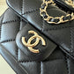 CHANEL 22A Mini Duma Black Drawstring Backpack Light Gold Hardware