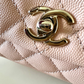 CHANEL 21P Light Pink Caviar Coco Handle Extra Mini 19cm Light Gold Hardware