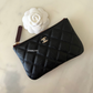 CLASSIC BLACK CAVIAR MINI O CASE GOLD HARDWARE BURGUNDY LINING