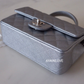 CHANEL 21S Silver Caviar Top Handle Rectangle Mini Bag Silver Hardware