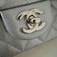 CHANEL 21S Silver Caviar Top Handle Rectangle Mini Bag Silver Hardware