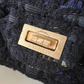 CHANEL 20K Black Navy Ribbon Tweed 2.55 Reissue Mini Gold Hardware