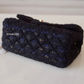 CHANEL 20K Black Navy Ribbon Tweed 2.55 Reissue Mini Gold Hardware