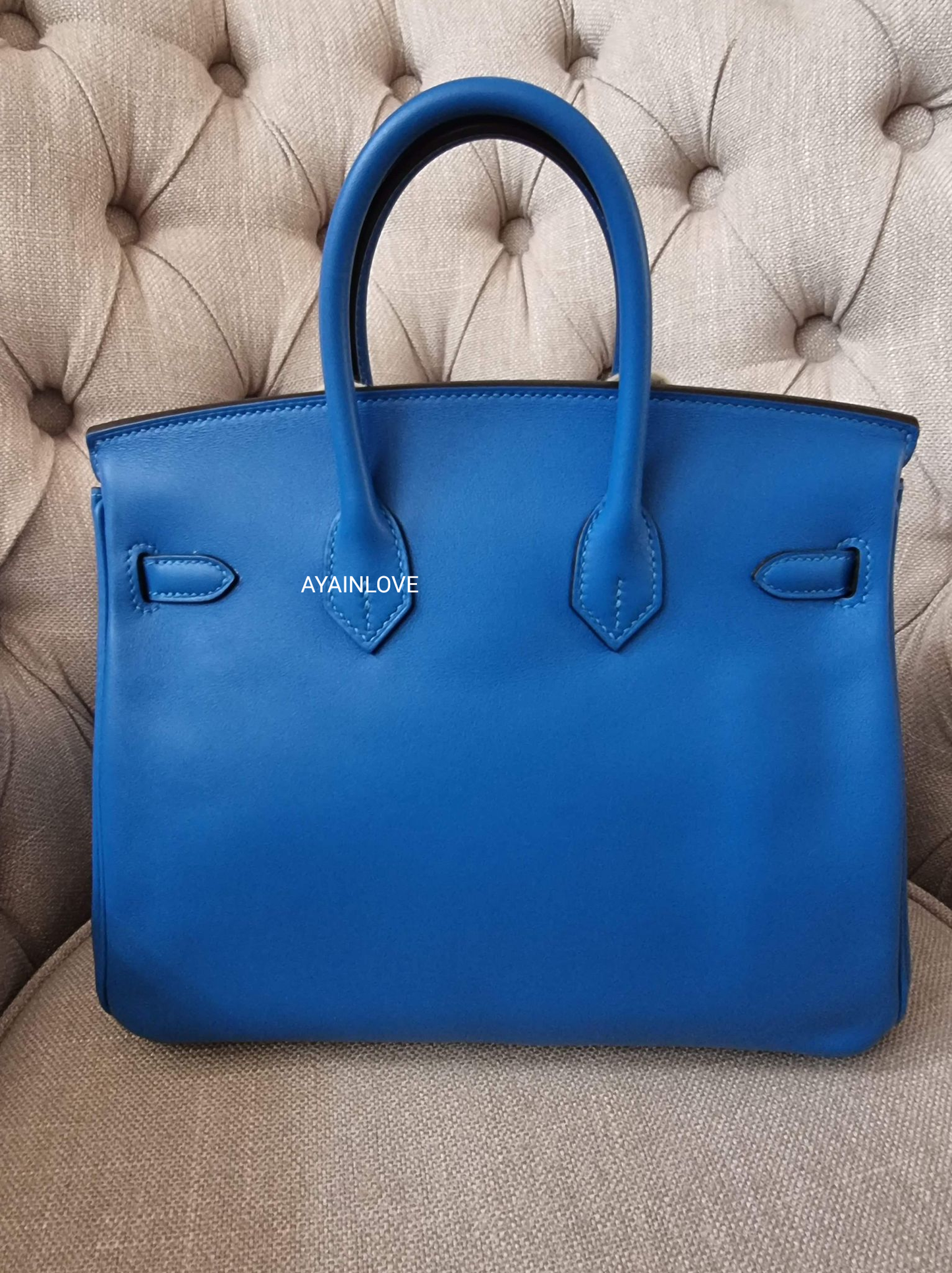 HERMES Birkin 25 Bleu Hydra Swift Gold Hardware D Stamp