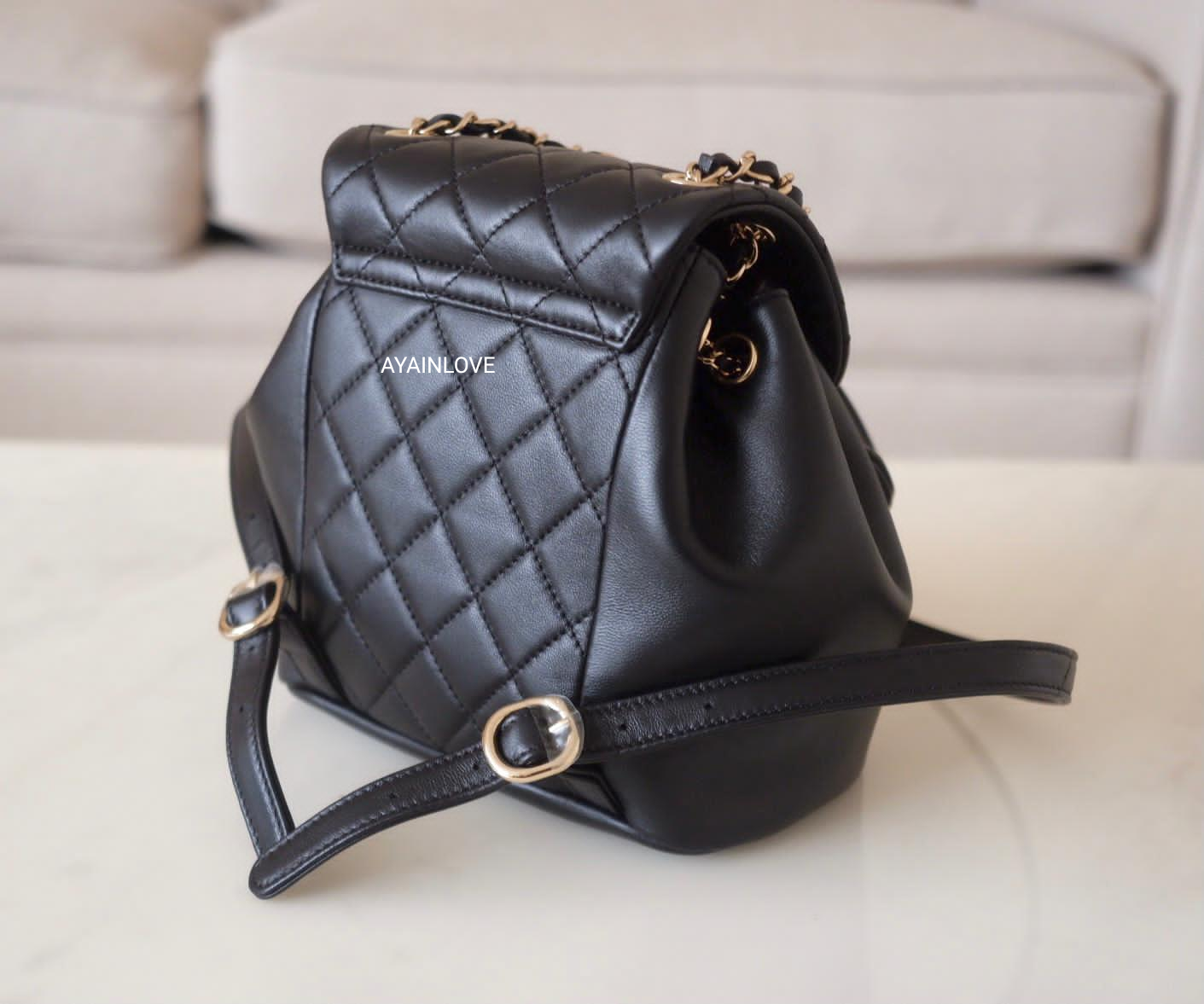 Chanel Quilted Small Duma Drawstring Backpack Black Calfskin Gold
