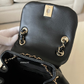 CHANEL 22A Mini Duma Black Lamb Skin Drawstring Backpack Light Gold Hardware*New*