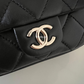 CHANEL 22A Mini Duma Black Lamb Skin Drawstring Backpack Light Gold Hardware*New*