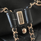 CHANEL 22A Mini Duma Black Lamb Skin Drawstring Backpack Light Gold Hardware*New*